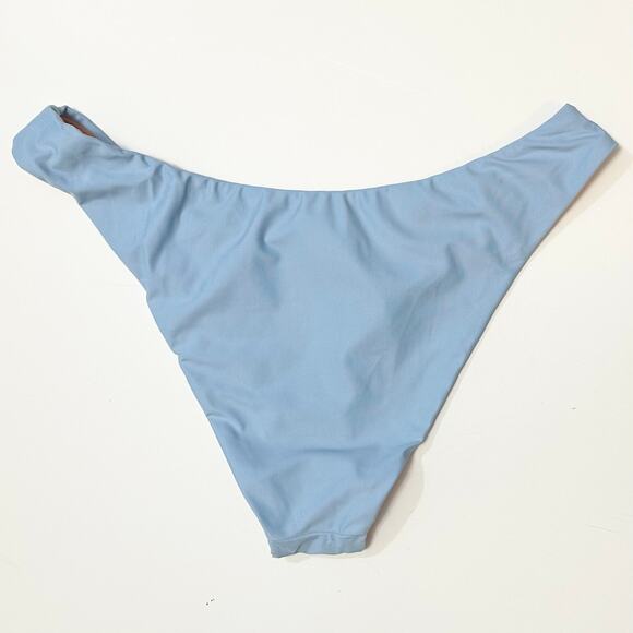 2/$15 NWT J. Crew Curved-Waist Cheeky Bikini Bottom Light Blue High-Cut Size M - Picture 4 of 8